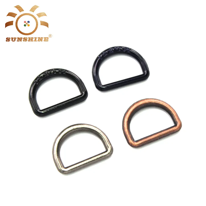 Colorful enamel alloy D-ring plate bag fittings metal labels for handbags