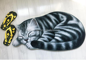 Nuovo di Alta qualità fatto a mano gatto forma lavabile tappeto <span class=keywords><strong>capelli</strong></span> corti gatto mat gatto del fumetto arte Cucina tappeto Tappetini di Benvenuto zerbino