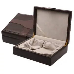 定制豪华人造皮革旅行首饰盒礼品盒首饰组织者皮革收纳盒带
