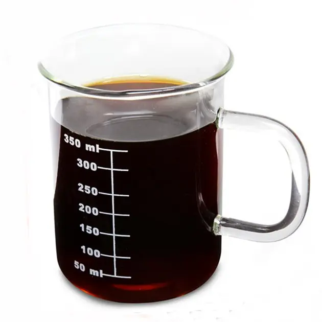 400ml customized beaker mug coffee glasses lab beaker mug with handle