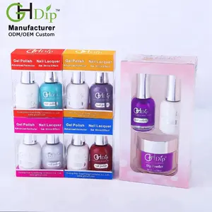 Fast Drying Dip Powder Nail System 3 in 1 set color match Gel polish and Nail Lacquer