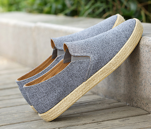 Hombres ropa Casual Slip-on ancho marrón cuerda blanca Foxing de goma zapatos de lona - Product Image 4