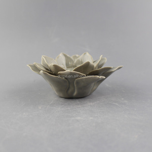 Commercio all'ingrosso di Porcellana Fatti A Mano Ornamento di <span class=keywords><strong>Ceramica</strong></span> Fiore di Loto Supporto di Candela Tealight - Product Image 3
