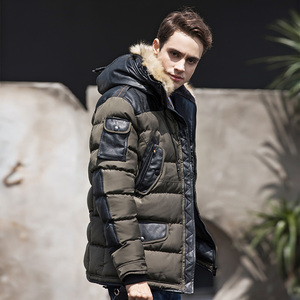 Nuovo Design alla Moda, Caldo <span class=keywords><strong>Cappotto</strong></span> Invernale da <span class=keywords><strong>Uomo</strong></span> <span class=keywords><strong>con</strong></span> Cappuccio in Ecopelle e Imbottitura in Piuma - Product Image 3