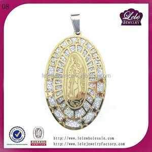 Dongguan In <span class=keywords><strong>Acciaio</strong></span> <span class=keywords><strong>Inox</strong></span> Vergine Maria Vergine di Guadalupe Pendente Della Collana Del Choker - Product Image 3