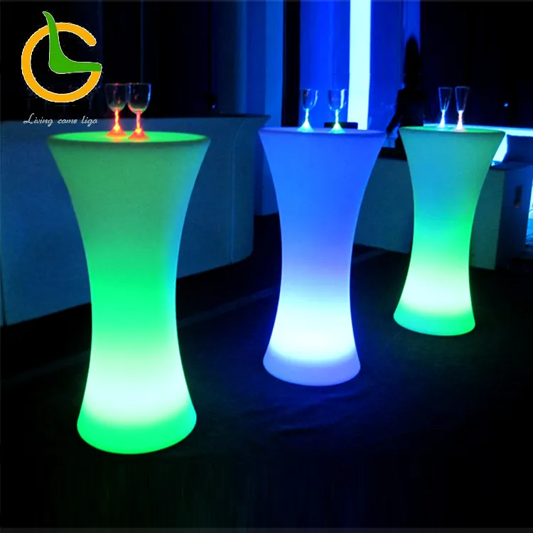 High quality 16 colors RGB illuminated led light outdoor nightclub party glowing bar table for garden