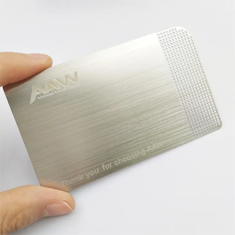 Custom stainless steel etching laser cut visit name card metal business card