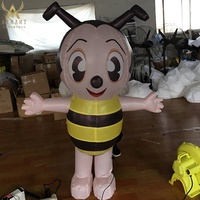 Costume de mascotte d'abeille gonflable de dessin animé adorable pour la décoration publicitaire