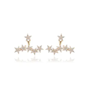 91902 xuping China wholesale light weight gold stud earring, unique 18k gold earring for girls