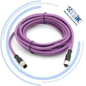 DeviceNet escudo m12 5p de cable conector de cable impermeable IP67 conector circular