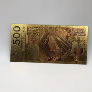 Unissued edición de 1994 Polonia de 24K oro billete 500 PLN