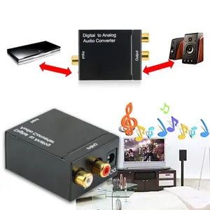 Digital Optik Koaksial Toslink untuk Sinyal Analog Audio Converter Adaptor RCA Digital Ke Analog Konverter Audio Hitam