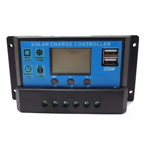 Tela de LCD PWM 12v 24v 48v auto usb display LCD controlador de carga solar