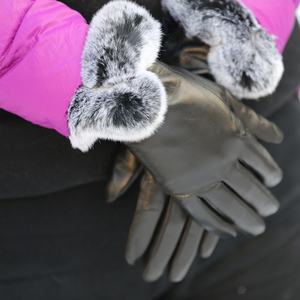 Expédition rapide hiver mode gant en peau de mouton noir écran tactile femmes chaud en cuir de chèvre <span class=keywords><strong>gants</strong></span> de conduite Rex lapin fourrure <span class=keywords><strong>gants</strong></span> - Product Image 3