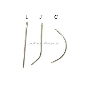 Jarum Tenun Rambut Bentuk I J C 12Pcs, untuk Membuat Wig Renda/Jarum Melengkung/Jarum Jahit untuk Aksesoris & Alat Ekstensi Rambut