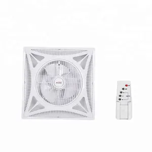 Kanasi 14 Inch 350 MM ABS Plastik Bladeless Komersial Rumah Kantor Palsu Drop Ceiling Led Light Box Fan dengan Remote Control