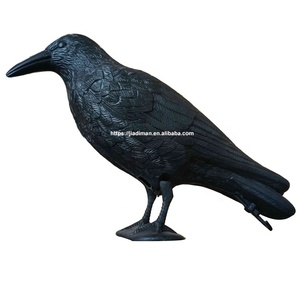 Vendita calda realistica corvo nero esterno esterno giardino esche di plastica per decorare colomba esca piuma nero corvo di plastica - Product Image 2