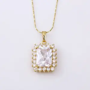 31390 Simple Elegant 14K Gold Plated Fashion Crystal Pendant for Women Cute Jewelry