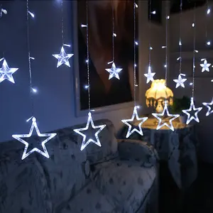 Led מחרוזת אורות וילון כוכב חם לבן דקור 10 כוכבים 138 נוריות חלון נטיף קרח DIY תאורה לחתונה/חג המולד/חג/מסיבה