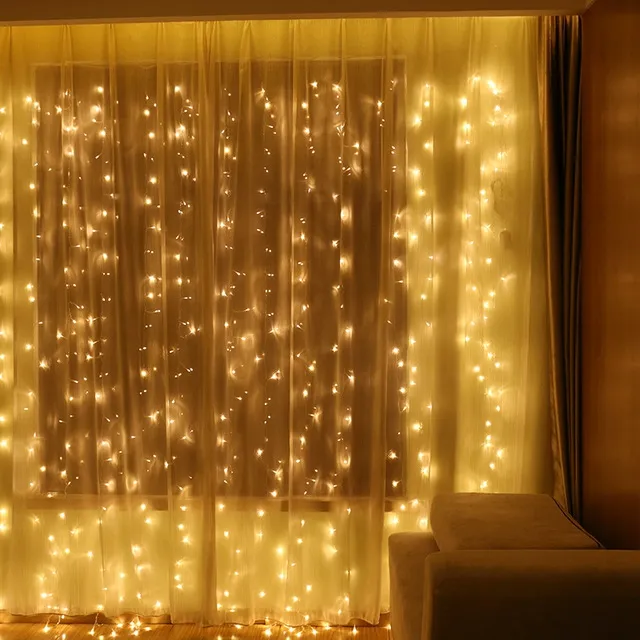 300 LED Window Curtain String Light for Wedding Party Home Garden Outdoor Indoor Wall Decorations light curtain