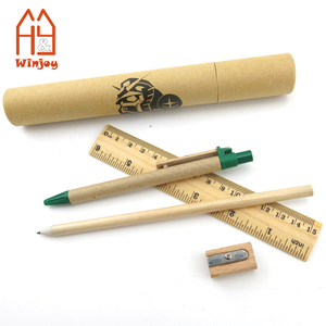 Fantasia ultima cancelleria della scuola riciclata, porcellana scuola di cancelleria regalo Set <span class=keywords><strong>Eco</strong></span> Friendly penna righello matita in tubo di carta - Product Image 2