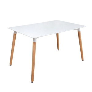 Mesa de <span class=keywords><strong>comedor</strong></span> de las piernas de madera de escritorio del rectángulo sólido del MDF de <span class=keywords><strong>4</strong></span> plazas vendedor caliente - Product Image 1