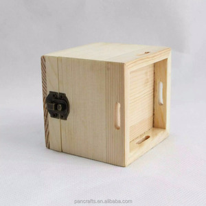 Regalo de bodas caja de almacenamiento de madera de pino sin terminar anillo jewely caja de presentación del embalaje - Product Image 3