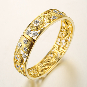 xuping jewelry 24k gold plated wedding engagement bangle for women, gold bangle price in dubai