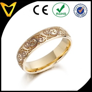 Fede nuziale celtica alla moda da donna placcata <span class=keywords><strong>oro</strong></span> celtica spirale Triskel Irish - Product Image 2