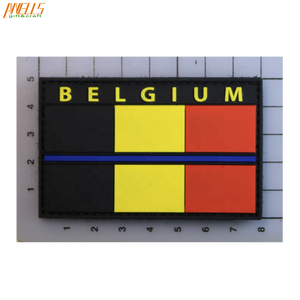 شارة علم بلجيكا الوطني ثلاثية الأبعاد منقوشة بخطاف وحلقة من البولي فينيل كلوريد للجينز والقمصان والحقائب والأحذية - Product Image 2