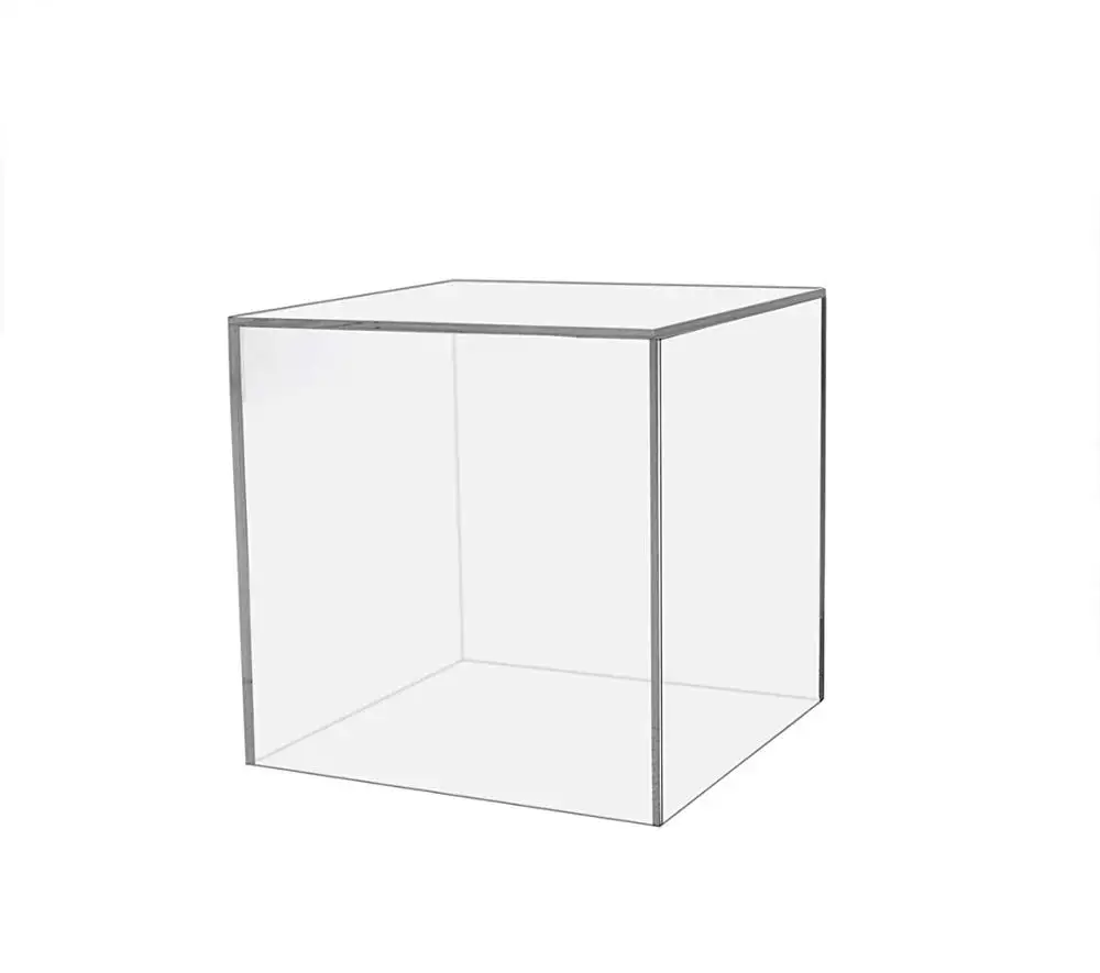 Klare Acryl würfel Sockel Quadrat Lucite 5-seitige Box