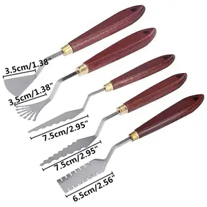 Fine Arts Professional Stainless Steel Spatula Kit Palette Knife for Oil Painting Fine Arts Painting Tool Set Flexible Blade