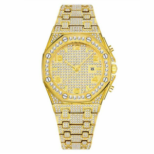 Blu OEM order unico <span class=keywords><strong>oro</strong></span> bianco color <span class=keywords><strong>oro</strong></span> arrapato full diamond <span class=keywords><strong>donna</strong></span> orologio da uomo - Product Image 3