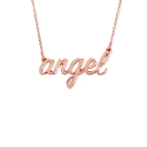 Индивидуальное ожерелье с кулоном с изображением ангела, модное ожерелье из нержавеющей стали с именем для подарка