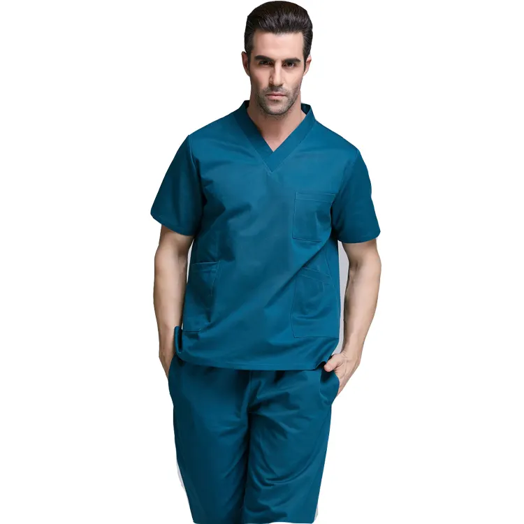 Uniforme médico de enfermería, cuello en V, clínica, venta al por mayor