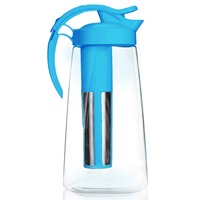 Pichet filtre à eau domestique en plastique Tritan de 2,2 L sans BPA avec passoire à thé portable pour l'eau bouillante