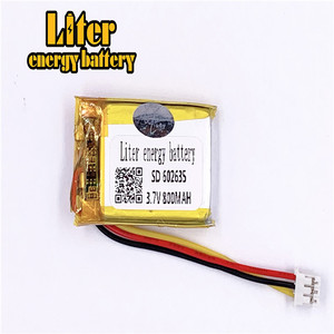 Socket 2.0-3 P 3.7 V 602635 800 mah lipo battery Rechargeable solar li ion polymer lithium battery with PCM - Product Image 3