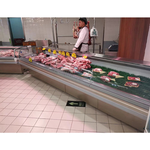 Comptoir de <span class=keywords><strong>service</strong></span> enfichable <span class=keywords><strong>Vitrine</strong></span> réfrigérée pour aliments Congélateur CE Refroidisseur d'air <span class=keywords><strong>Vitrine</strong></span> de poisson sans glace Cintre pour aliments et prix froid 80mm - Product Image 4