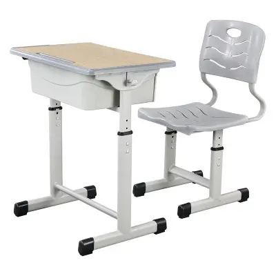 Bureau et chaise ajustables à hauteur pour étudiants, bureau et chaise en plastique ABS, à bas prix, table et bureau à double étudiant