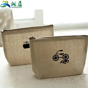 Multifunctional Cosmetic Bag Cartoon Full Printing Small Natural Linen Cotton Elegant Cosmetic Bag