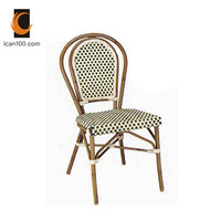 Chaise de salle à manger en rotin, mobilier de luxe nordique classique, pour café et Restaurant, France, vente directe