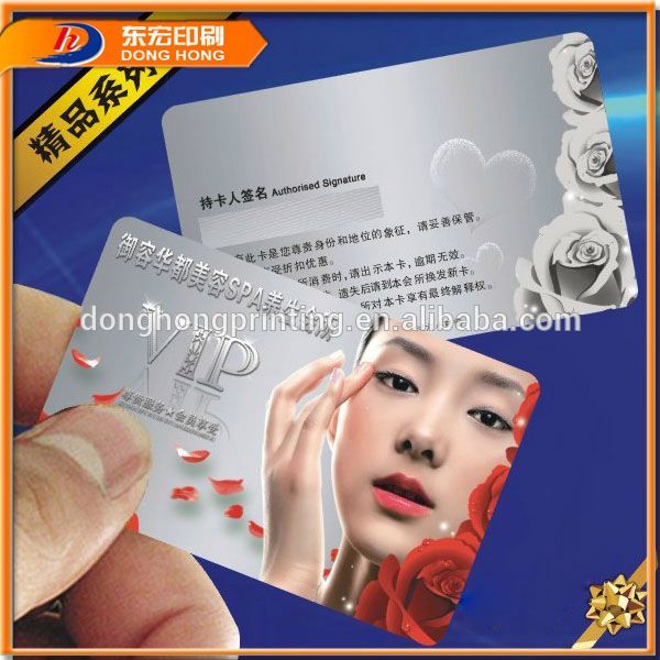 пвх глянцевых карты, пластиковые ваучер карты, прозрачный название карты