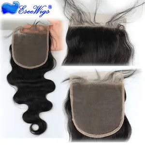 Virgin Brazilian Human Hair 5x5inch Spitzen verschluss Gebleichte Knoten natürlich aussehender Verschluss