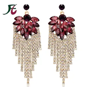 Hot sale luxury designs of drop earrings and best quality of jewelry earring and charming jewelry of crystal earrings