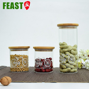 <span class=keywords><strong>Pot</strong></span> de rangement en verre hertique, de grande capacité, <span class=keywords><strong>transparent</strong></span> avec couvercle en bois, 1 pièce - Product Image 6
