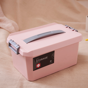 蓋とハンドル付き家庭用プラスチック薬オーガナイザー収納ボックスピルボックス浴室薬キャビネット - Product Image 6