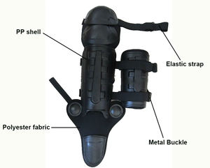 블랙 조정 가능한 탄성 스트랩 PC/ ABS 하드 쉘 전술 페인트 볼 신 가드 - Product Image 2
