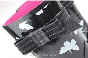 פרפר טריז העקב נשים גומי גשם מגפי עם רצועה - Product Image 5