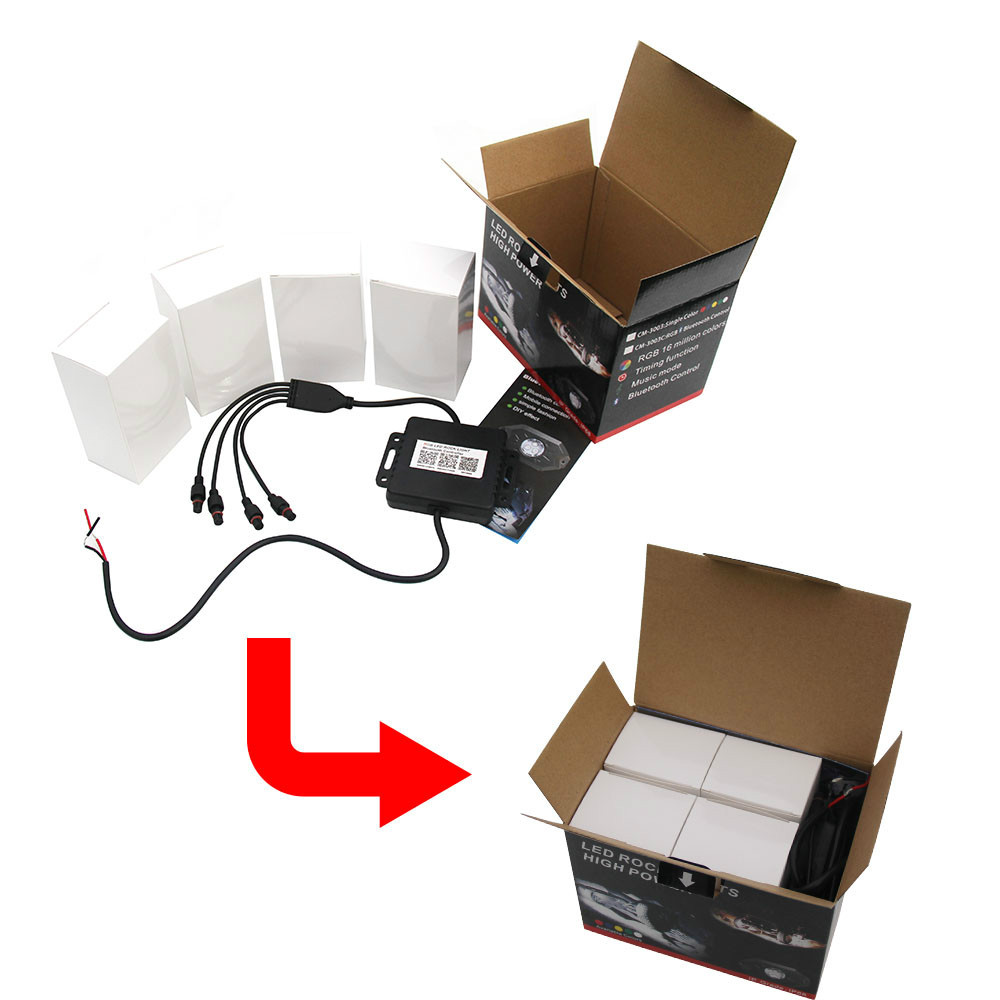 8 Vainas RGB Luces Led Off Road Led RGB Luz Roca para Camiones 4x4