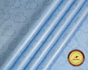 Brocart de Guinée 10 Yards/pièce <span class=keywords><strong>Bleu</strong></span> Ciel Shadda Bazin Riche Tissu Damassé 100% Coton Tissu Africain pour Vêtements Qualité Allemande - Product Image 3